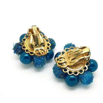 Japan - ocean blue beaded earrings - Bliinkt