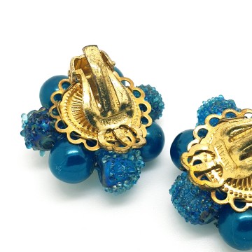 Japan - ocean blue beaded earrings - Bliinkt