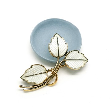 Jemax sterling denmark white enamelled brooch