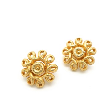 Jewelcraft brushed goldtone earrings - Bliinkt