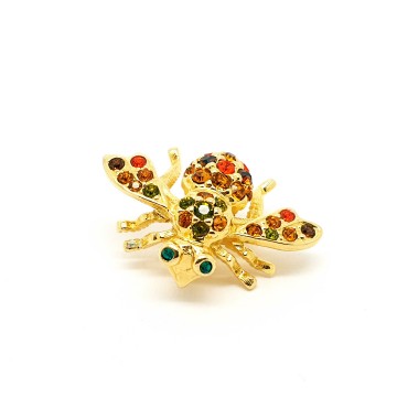 Joan Rivers goldtone bee brooch with multicoloured rhinestones - Bliinkt