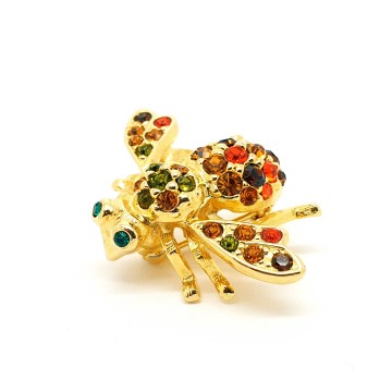Joan Rivers goldtone bee brooch with multicoloured rhinestones - Bliinkt