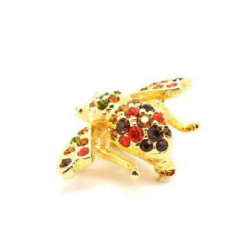 Joan Rivers goldtone bee brooch with multicoloured rhinestones - Bliinkt