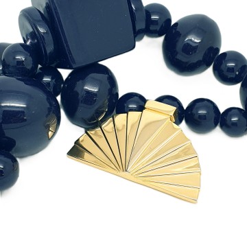 Karl Lagerfeld - goldtone fan brooch - Bliinkt