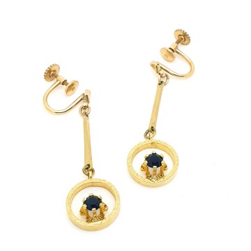 K&L - Kordes & Lichtenfels - goldplated dangle earrings with dark red rhinestone - Bliinkt