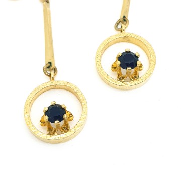 K&L - Kordes & Lichtenfels - goldplated dangle earrings with dark red rhinestone - Bliinkt