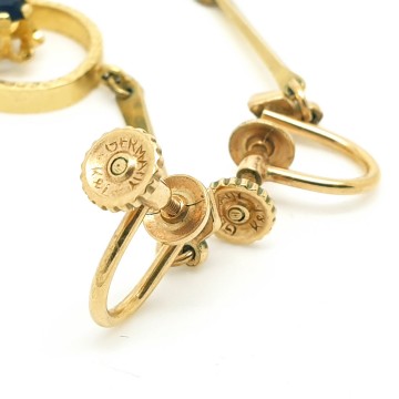 Kl kordes  lichtenfels K&L - Kordes & Lichtenfels - goldplated dangle earrings with dark red rhinestone - Bliinktdangle earrings with dark red rhinestone signed   bliinkt