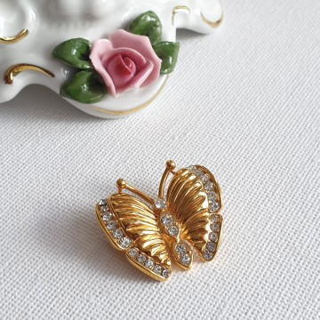 Krementz goldtone butterfly brooch