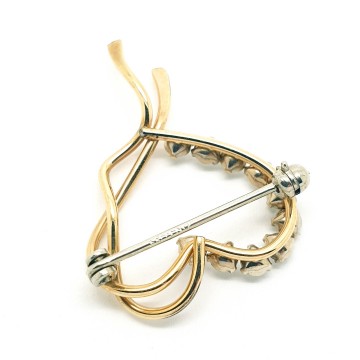 Krementz - tiny goldplated heart brooch with clear rhinestones - Bliinkt