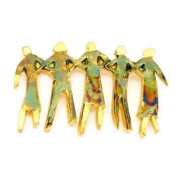 Ladies brooch with five women in green