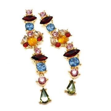 Lange veelkleurige strassoorbellen