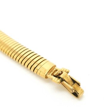 Lanvin Paris - goldtone stretch bracelet with round centerpiece with rhinestones - Bliinkt