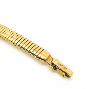Lanvin Paris - goldtone stretch bracelet with round centerpiece with rhinestones - Bliinkt