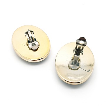 Large purple velvet oval 80s earrings - Bliinkt