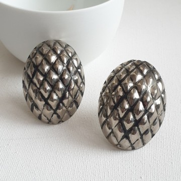 Large domed 80s earrings