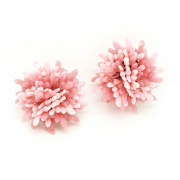 Large two tone pink plastic earrings western germany