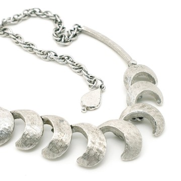 Ledo brushed silvertone necklace and earring set