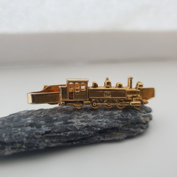 Lega goldtone tie bar locomotive 7a - Bliinkt