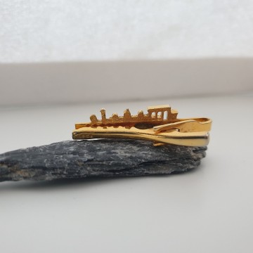 Lega goldtone tie bar locomotive 7a - Bliinkt