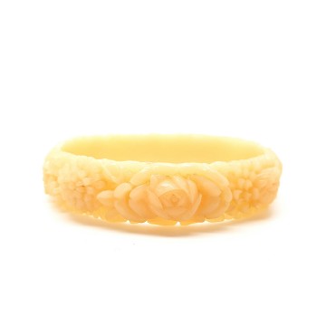 Light salmon coloured flower bangle 40s/50s - Bliinkt