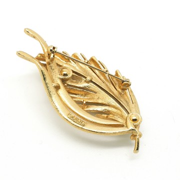 Lisner - goldtone leaf brooch - Bliinkt