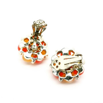 Lisner earrings with moonglow beads and faux pearl bead