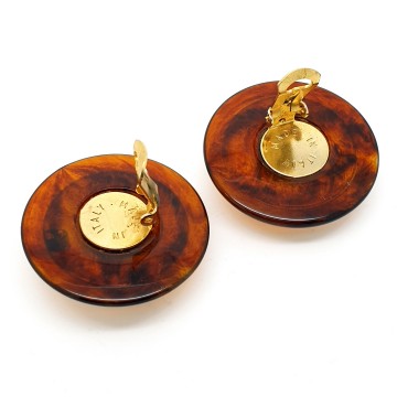 'Made in Italy' - round plastic turtoise earrings