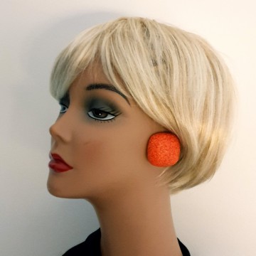 Made in Italy - bright orange lucite clip earrings - Bliinkt