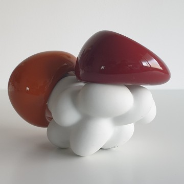 Massive heavy 70s bangles, cognac and bordeaux - Bliinkt