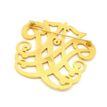 Elegant mat goldtone brooch - Bliinkt