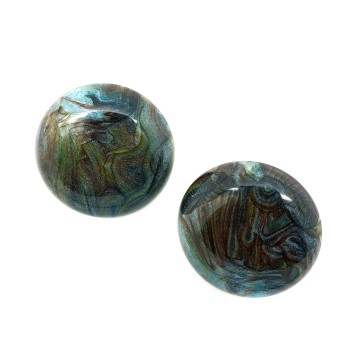 Gemêleerde metallic plastic clips in de tinten blauw, groen en bruin