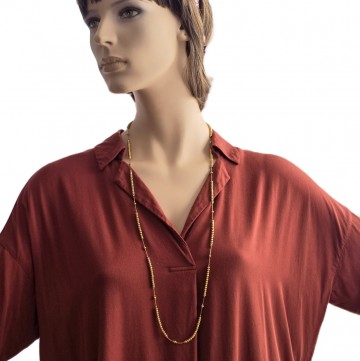 Monet - long goldtone necklace with tiny beads - Bliinkt
