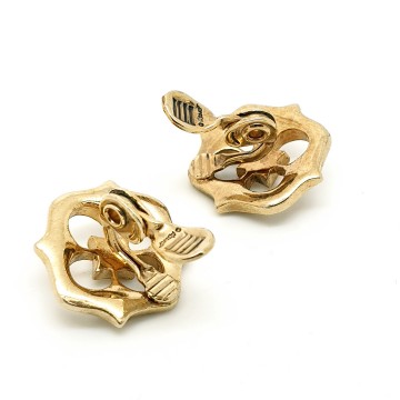 Monet - open work earrings with rhinestones - Bliinkt