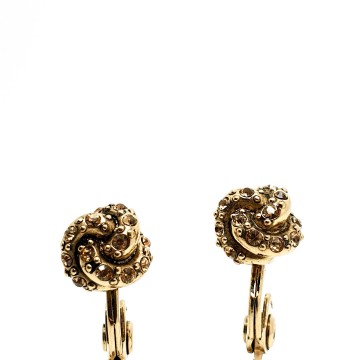 Monet clips met brons goudkleur tint en strass