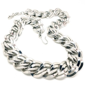 Monet - silvertone double link chain necklace - Bliinkt