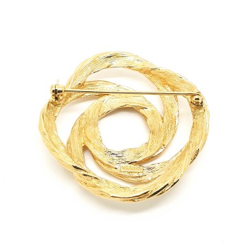 Monet - goldtone ribbed cord intertwined circles brooch - Bliinkt