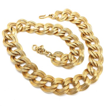 Monet goldtone double link chain necklace - Bliinkt