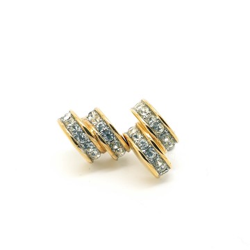 Monet - goldtone earrings with clear rhinestones - Bliinkt