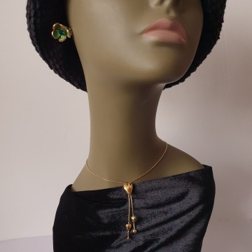 Monet goldtone lariat heart necklace