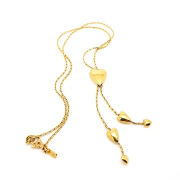 Monet goldtone lariat heart necklace