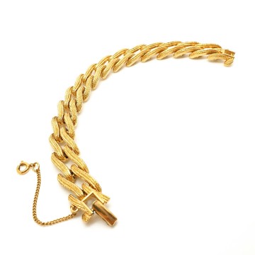 Monet goldtone link bracelet with safety chain - Bliinkt