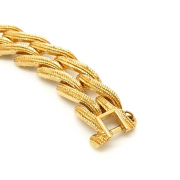 Monet goldtone link bracelet with safety chain - Bliinkt