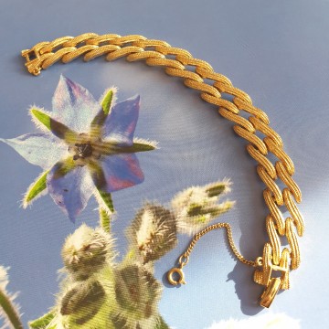 Monet goldtone link bracelet with safety chain - Bliinkt