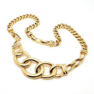 Monet schakelketting met middenstuk van geweven schakels