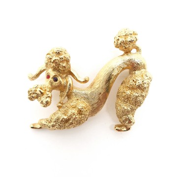 Monet - goldtone poodle brooch