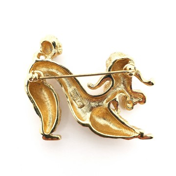 Monet - goldtone poodle brooch