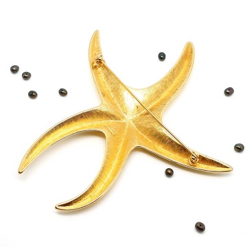 Monet - goldtone starfish brooch - Bliinkt