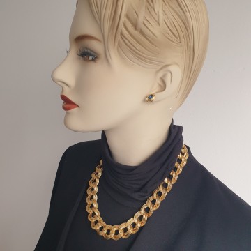 Monet goldtone double link chain necklace - Bliinkt