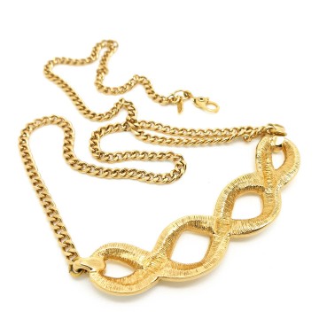 Monet goldtone white enamelled necklace - Bliinkt