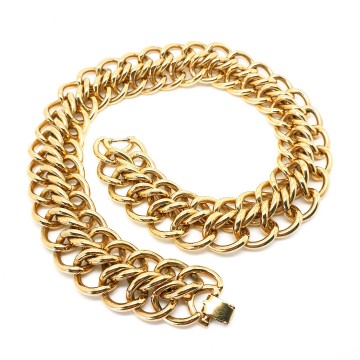 Monet chunky goldtone chain necklace with fold over clasp - Bliinkt
